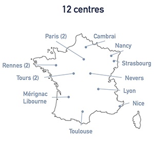 Carte centres participants étude Docteur Thierry JOUDET Clinique Libourne