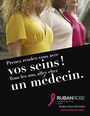 Affiche Campagne sensibilisation cancer du sein Octobre rose 2021 avec la Clinique Chirurgicale du Libournais