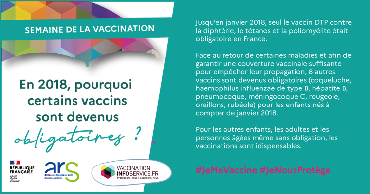 semaine européenne de la vaccination 2022 - nouveaux vaccins obligatoires en 2018 - clinique chirurgicale du libournais