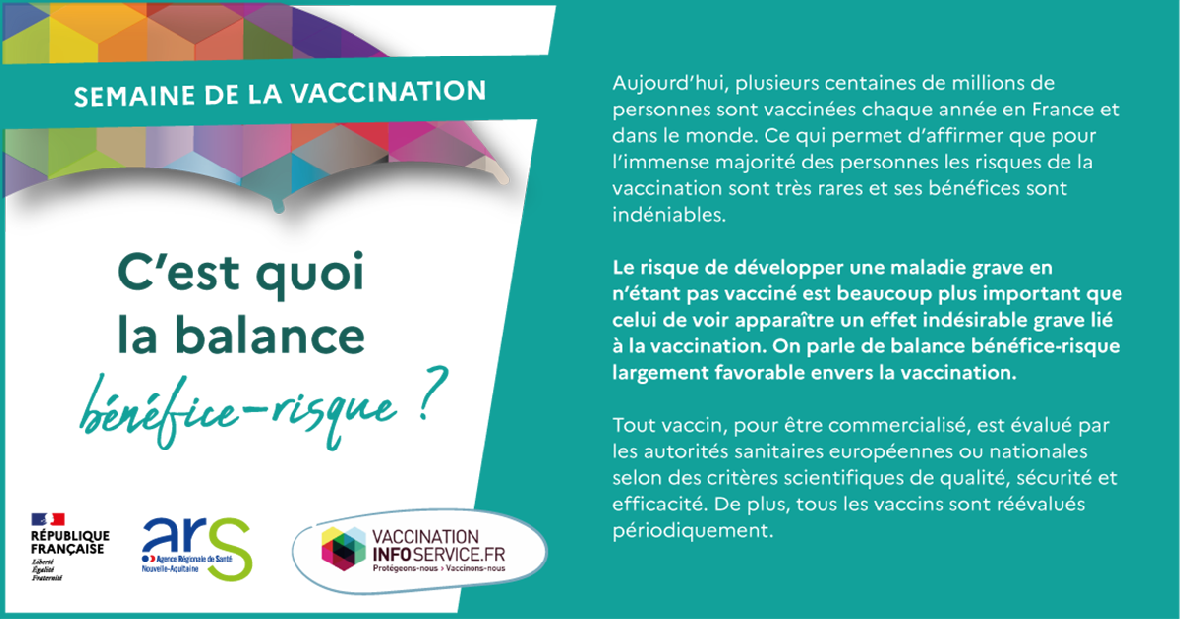 semaine européenne de la vaccination 2022 - balance benefice risque - clinique chirurgicale du libournais