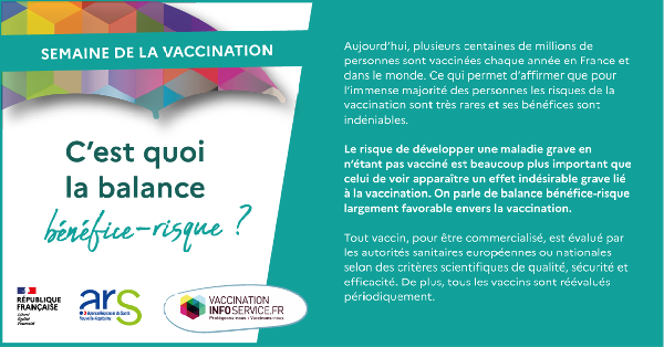 semaine europenne de la vaccination 2022 - balance benefice risque - clinique chirurgicale du libournais